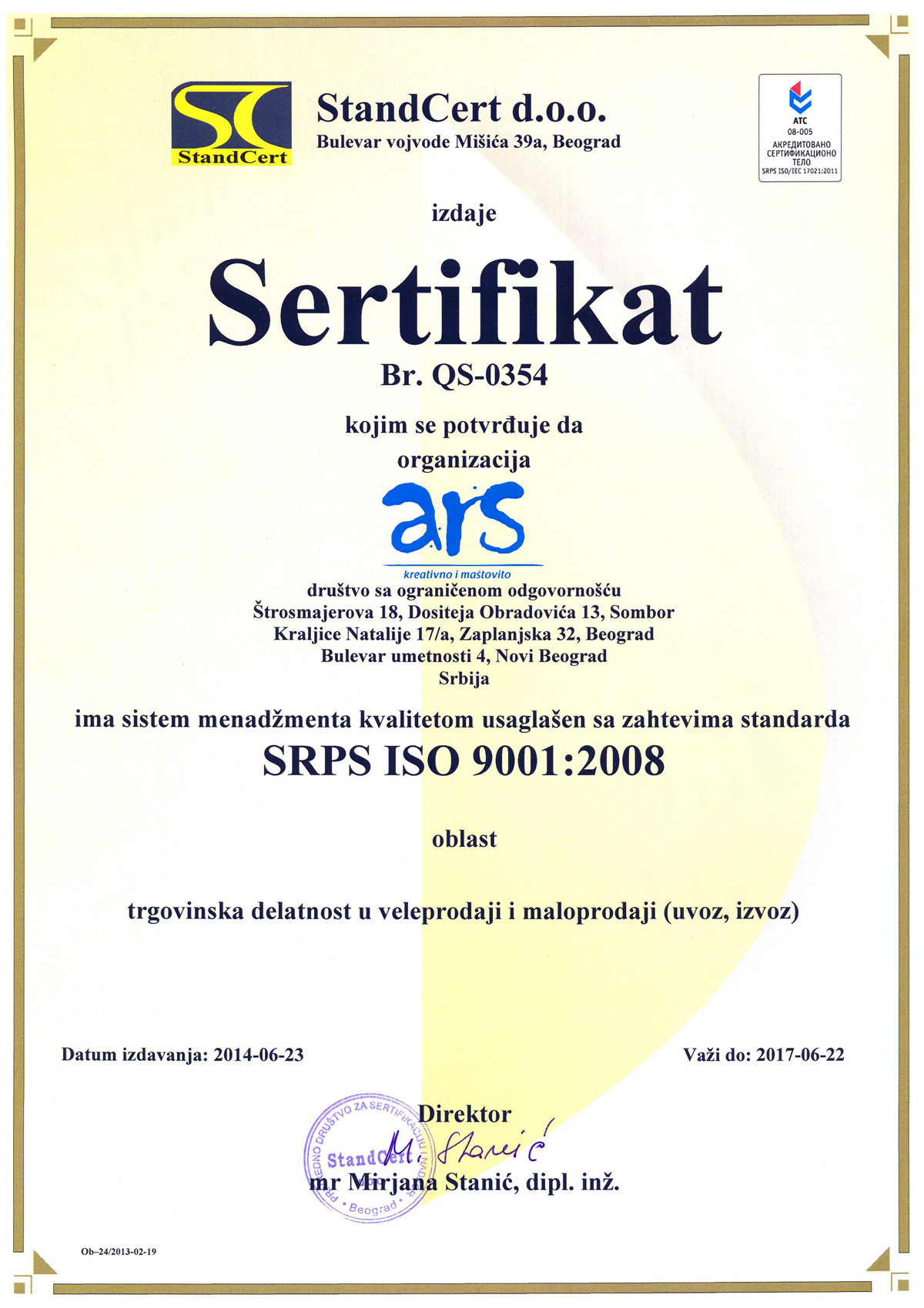 SRPS ISO 9001:2008 SRPS ISO 9001:2008